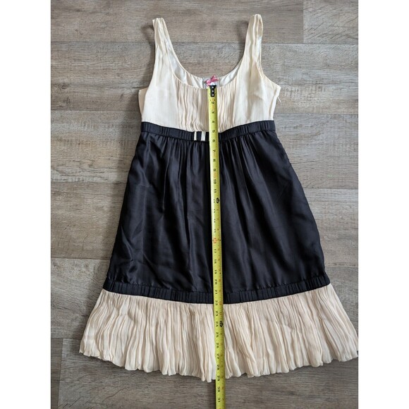 ANTHROPOLOGIE YOANA BARASCHI Theatre Royal Dress Silk Black & Cream Size 4 - Picture 5 of 7